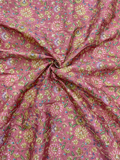 Pure 🌸Chinon fabric 👗with embroidery 44inch width