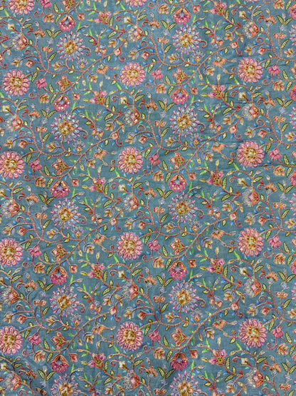 Pure 🌸Chinon fabric 👗with embroidery 44inch width