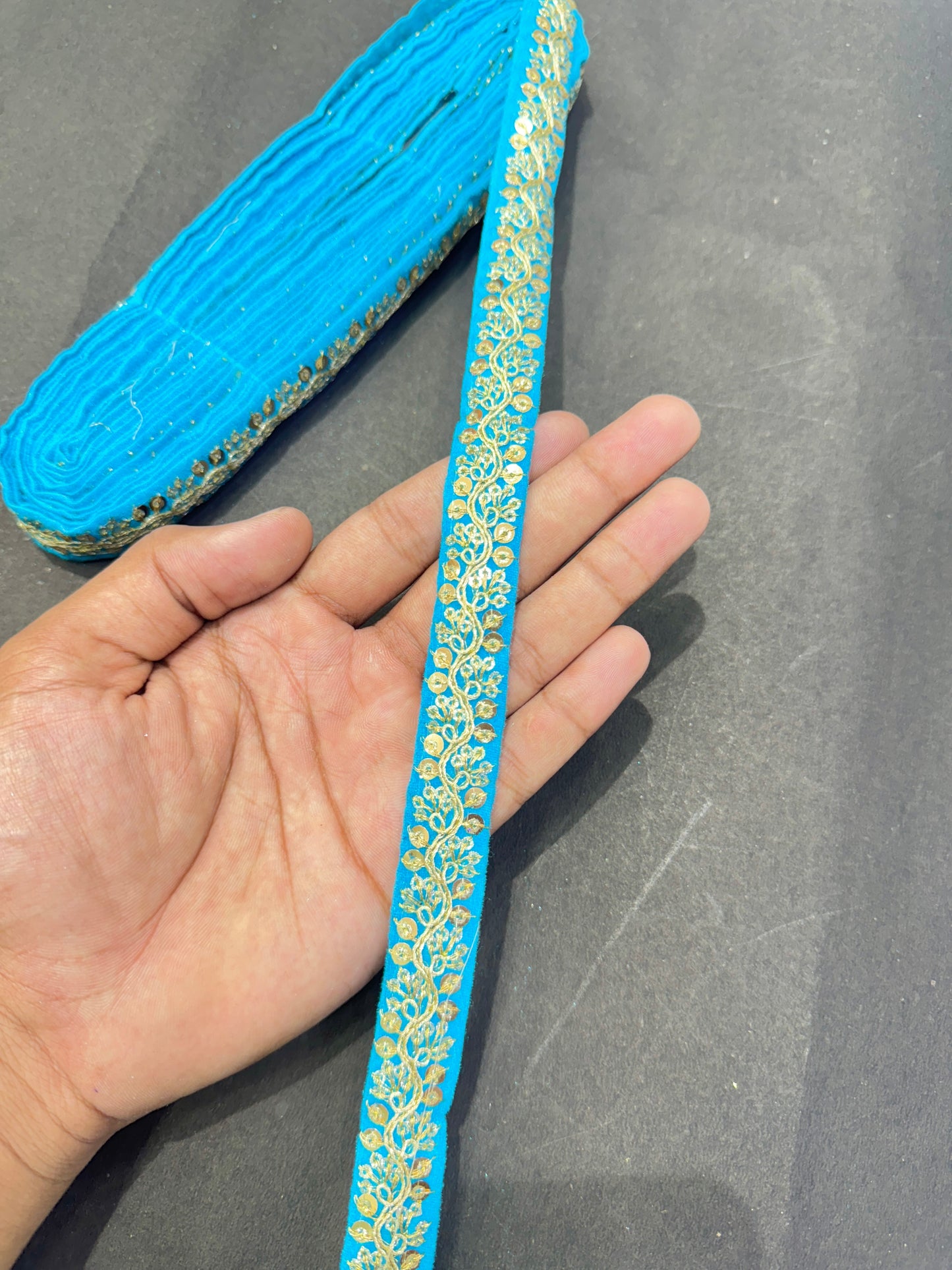 Fancy Embroidered Zari Lace Border for Saree, Dupatta, Lehenga, Dress & Craft – Golden Work Lace Trim Roll (Multiple Colors, 9 Meter)