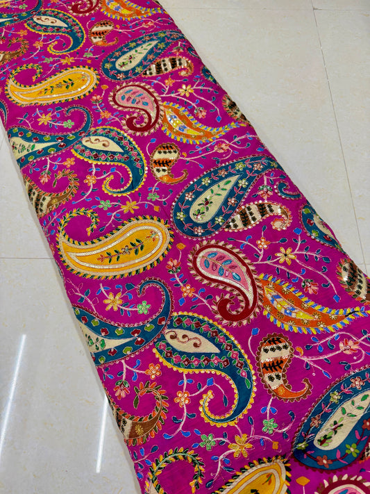 Multicolor all over position, Printed chenon Fabric for  | Designer Floral Print Fabric for width 44inch widthMulticolor all over position, Printed chenonFabric for Dressmaking | Designer Floral Print t width 44inch width, Bl