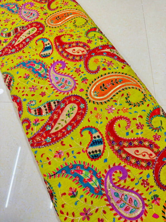 Multicolor all over position, Printed chenon Fabric for  | Designer Floral Print Fabric for width 44inch widthMulticolor all over position, Printed chenonFabric for Dressmaking | Designer Floral Print t width 44inch width, Bl