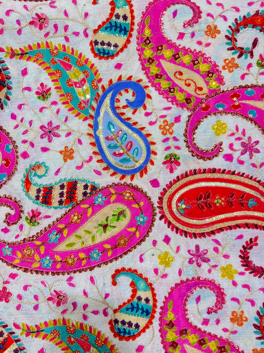 Multicolor all over position, Printed chenon Fabric for  | Designer Floral Print Fabric for width 44inch widthMulticolor all over position, Printed chenonFabric for Dressmaking | Designer Floral Print t width 44inch width, Bl
