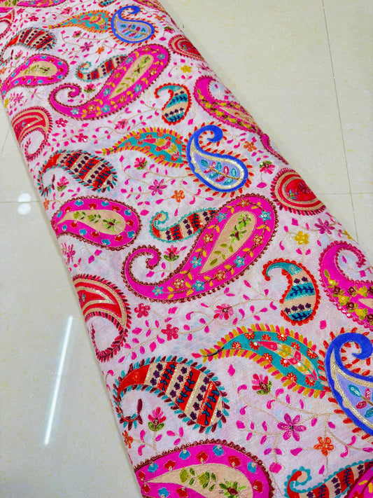 Multicolor all over position, Printed chenon Fabric for  | Designer Floral Print Fabric for width 44inch widthMulticolor all over position, Printed chenonFabric for Dressmaking | Designer Floral Print t width 44inch width, Bl