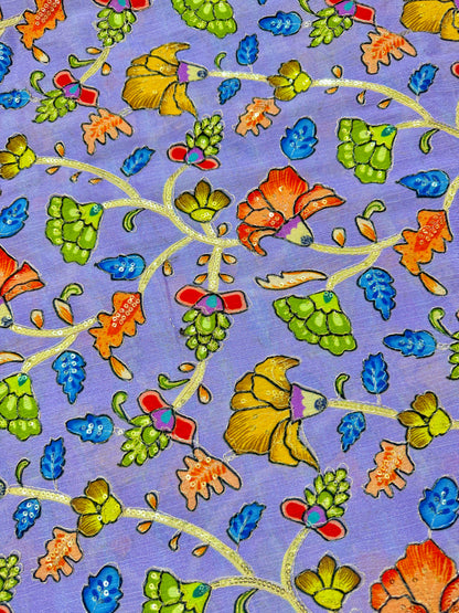 Multicolor all over position, Printed chenonFabric for Dressmaking | Designer Floral Print Fabric for Kurti, Saree, Blouse & Craft width 44inch width