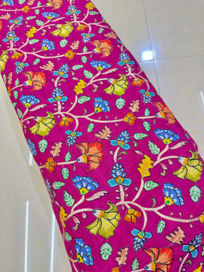 Multicolor all over position, Printed chenonFabric for Dressmaking | Designer Floral Print Fabric for Kurti, Saree, Blouse & Craft width 44inch width