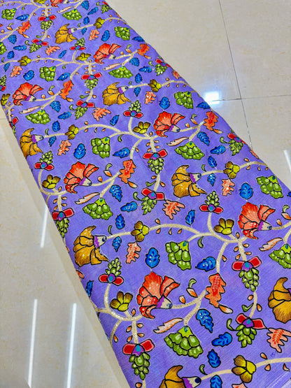 Multicolor all over position, Printed chenonFabric for Dressmaking | Designer Floral Print Fabric for Kurti, Saree, Blouse & Craft width 44inch width