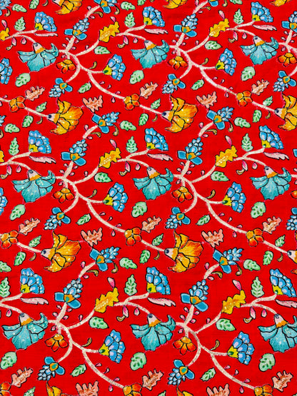 Multicolor all over position, Printed chenonFabric for Dressmaking | Designer Floral Print Fabric for Kurti, Saree, Blouse & Craft width 44inch width