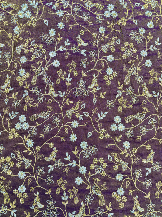 😍Exclusive Tissue Zari Work with Parrot Beads Work 🦜44 Width💕