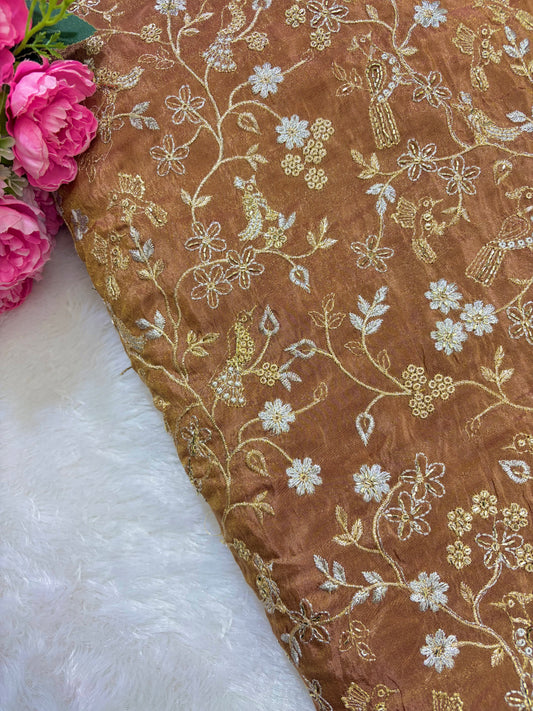 😍Exclusive Tissue Zari Work with Parrot Beads Work 🦜44 Width💕