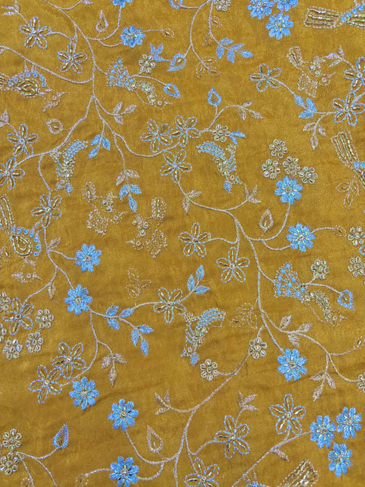 😍Exclusive Tissue Zari Work with Parrot Beads Work 🦜44 Width💕