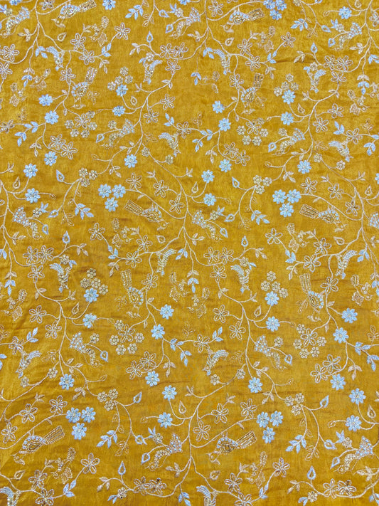 😍Exclusive Tissue Zari Work with Parrot Beads Work 🦜44 Width💕