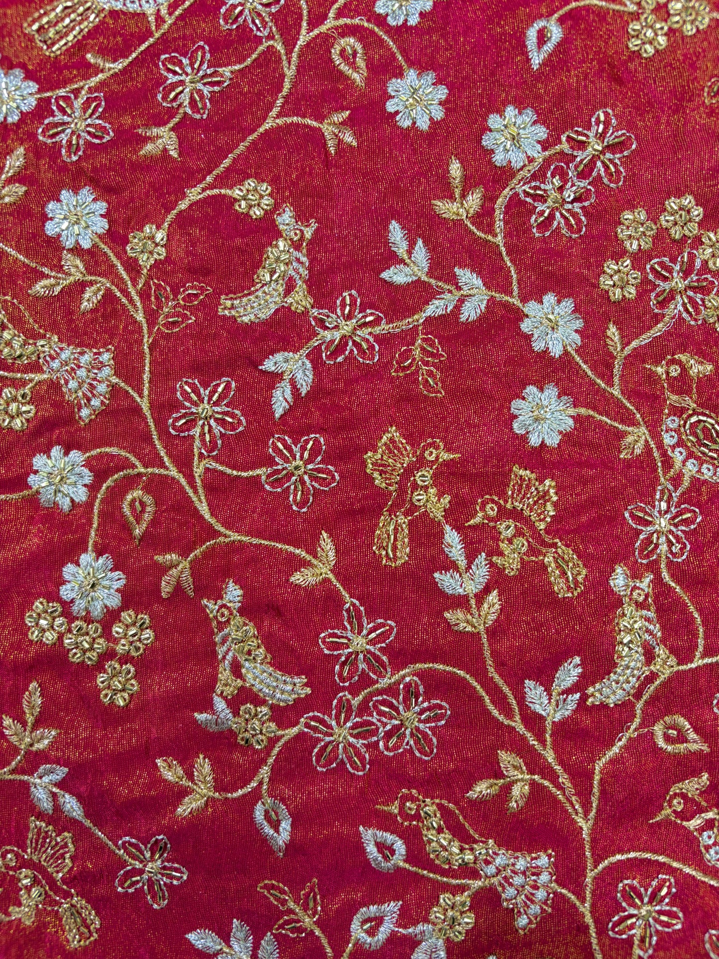 😍Exclusive Tissue Zari Work with Parrot Beads Work 🦜44 Width💕