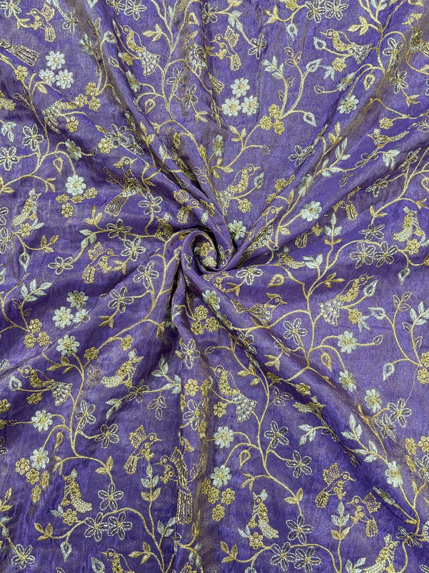 😍Exclusive Tissue Zari Work with Parrot Beads Work 🦜44 Width💕