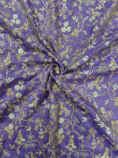 😍Exclusive Tissue Zari Work with Parrot Beads Work 🦜44 Width💕