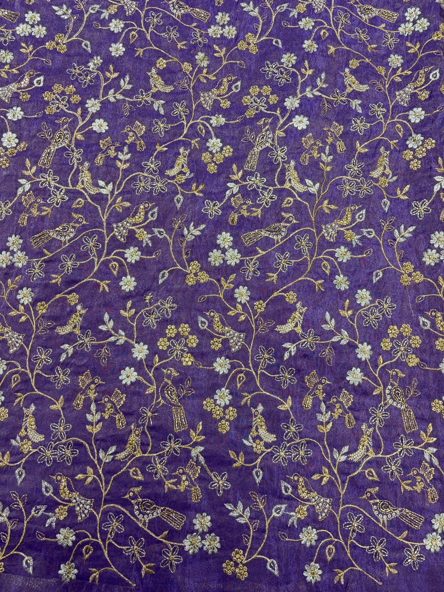 😍Exclusive Tissue Zari Work with Parrot Beads Work 🦜44 Width💕