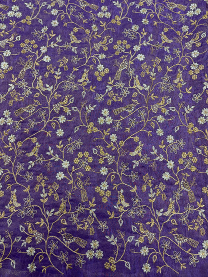 😍Exclusive Tissue Zari Work with Parrot Beads Work 🦜44 Width💕