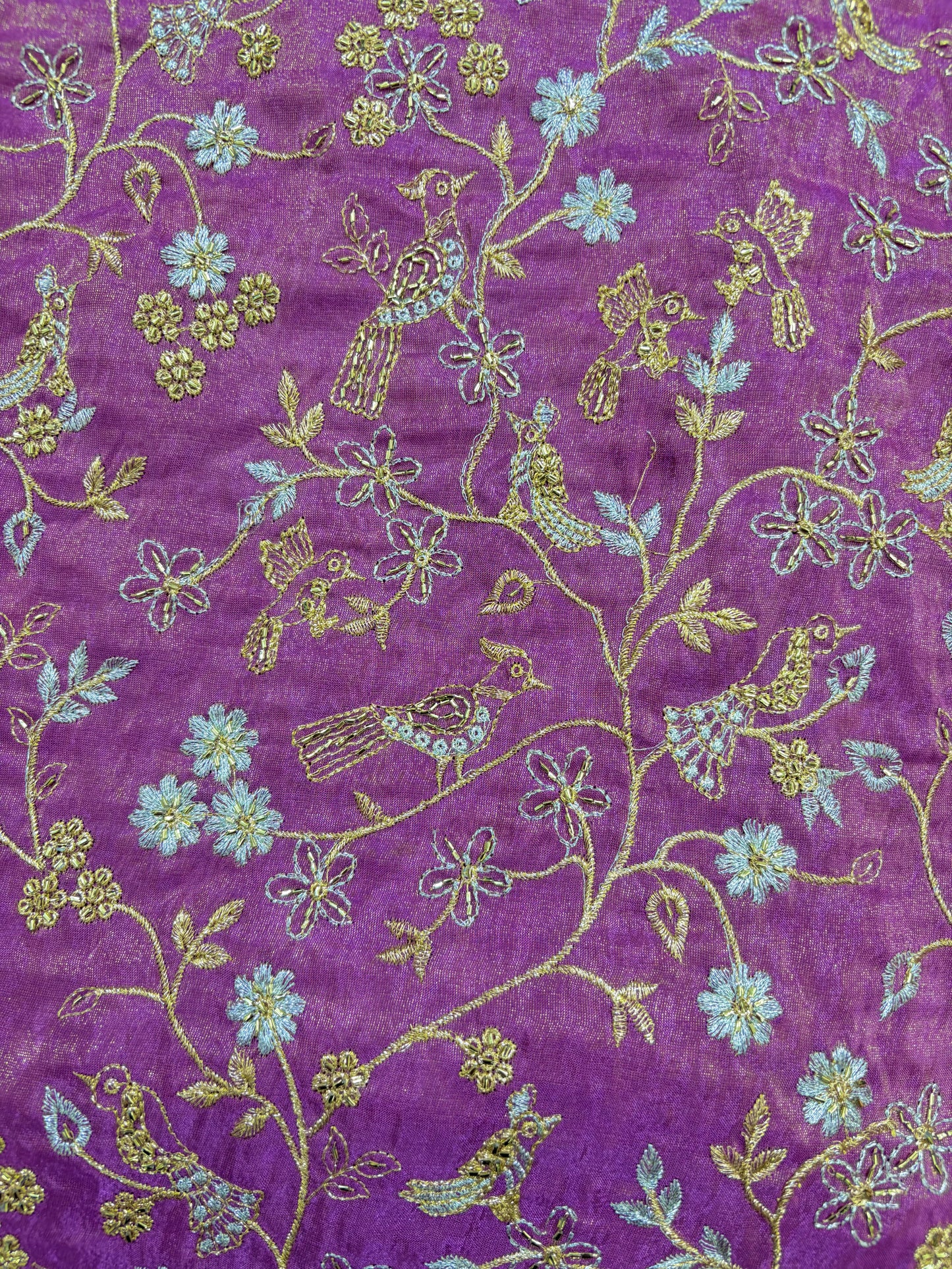 😍Exclusive Tissue Zari Work with Parrot Beads Work 🦜44 Width💕