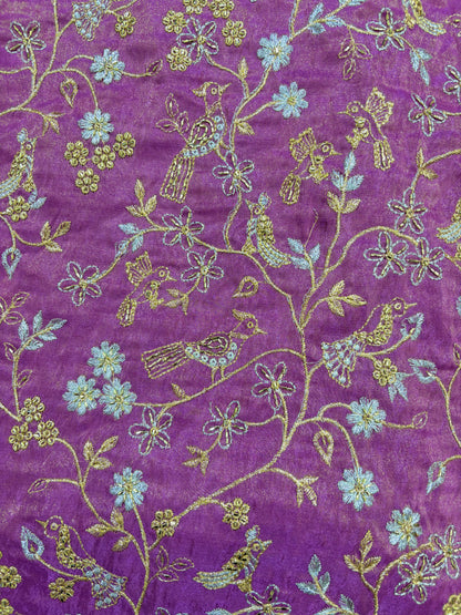 😍Exclusive Tissue Zari Work with Parrot Beads Work 🦜44 Width💕
