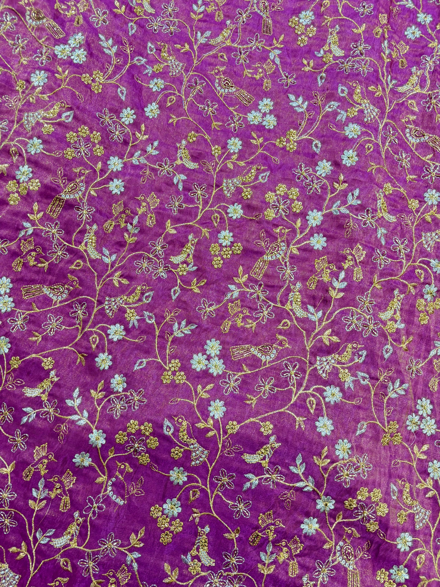 😍Exclusive Tissue Zari Work with Parrot Beads Work 🦜44 Width💕