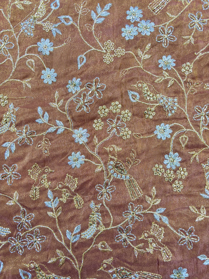 😍Exclusive Tissue Zari Work with Parrot Beads Work 🦜44 Width💕