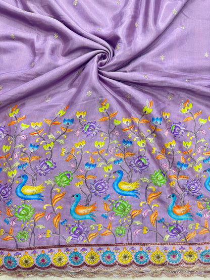 🥰🦌Beautiful Kalamkari Border Fabrics 🦚 44width