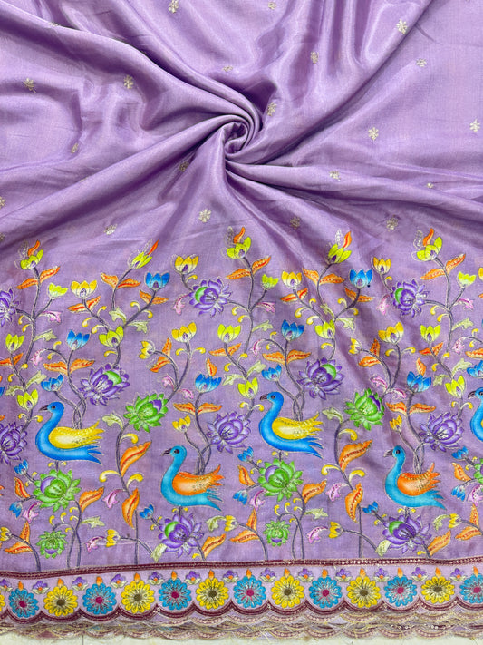 🥰🦌Beautiful Kalamkari Border Fabrics 🦚 44width