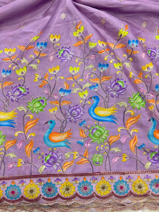 🥰🦌Beautiful Kalamkari Border Fabrics 🦚 44width