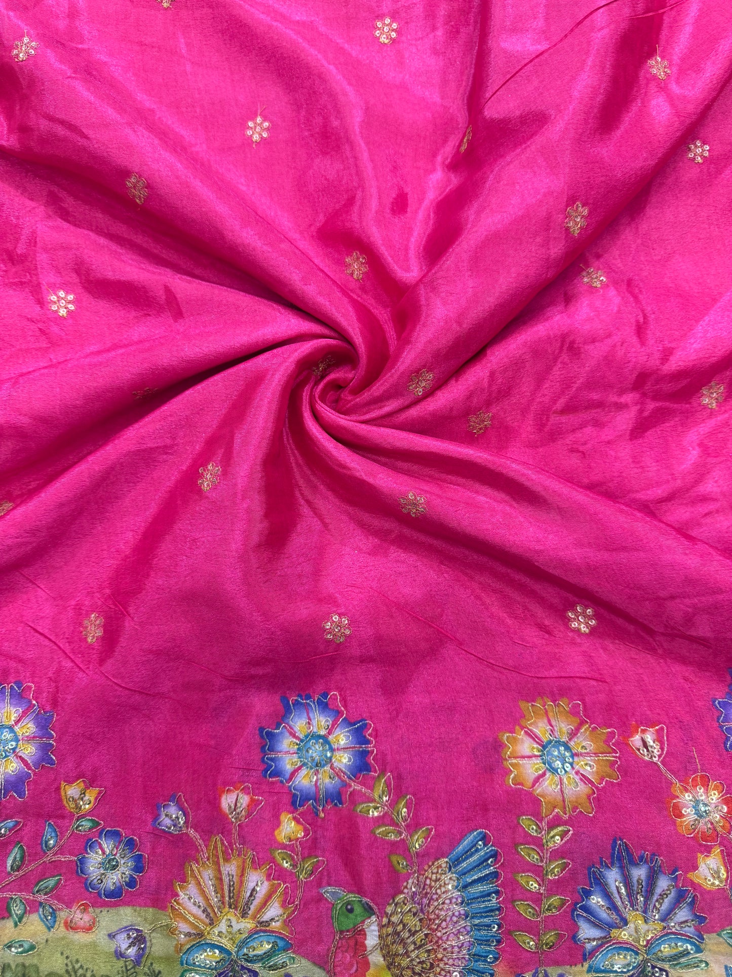 🥰🦌Beautiful Kalamkari Border Fabrics 🦚 44width