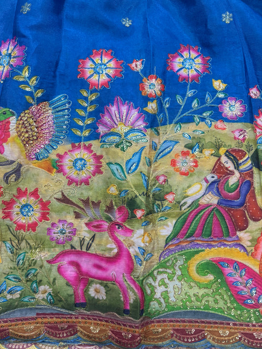 🥰🦌Beautiful Kalamkari Border Fabrics 🦚 44width
