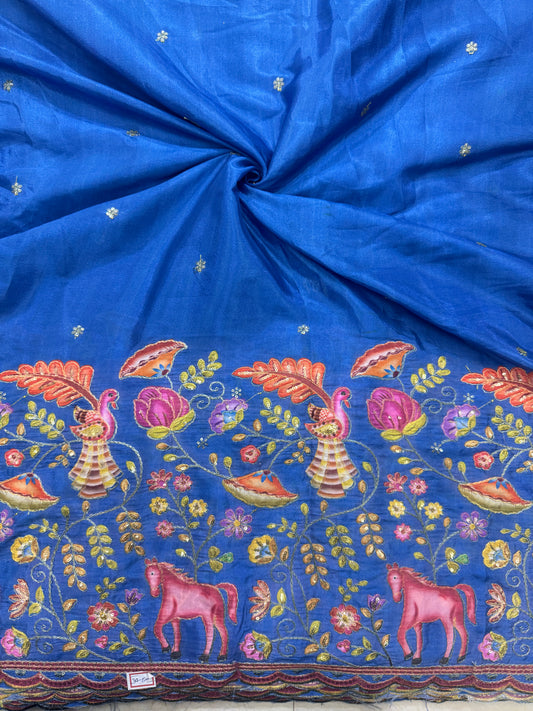 🥰🦌Beautiful Kalamkari Border Fabrics 🦚 44width