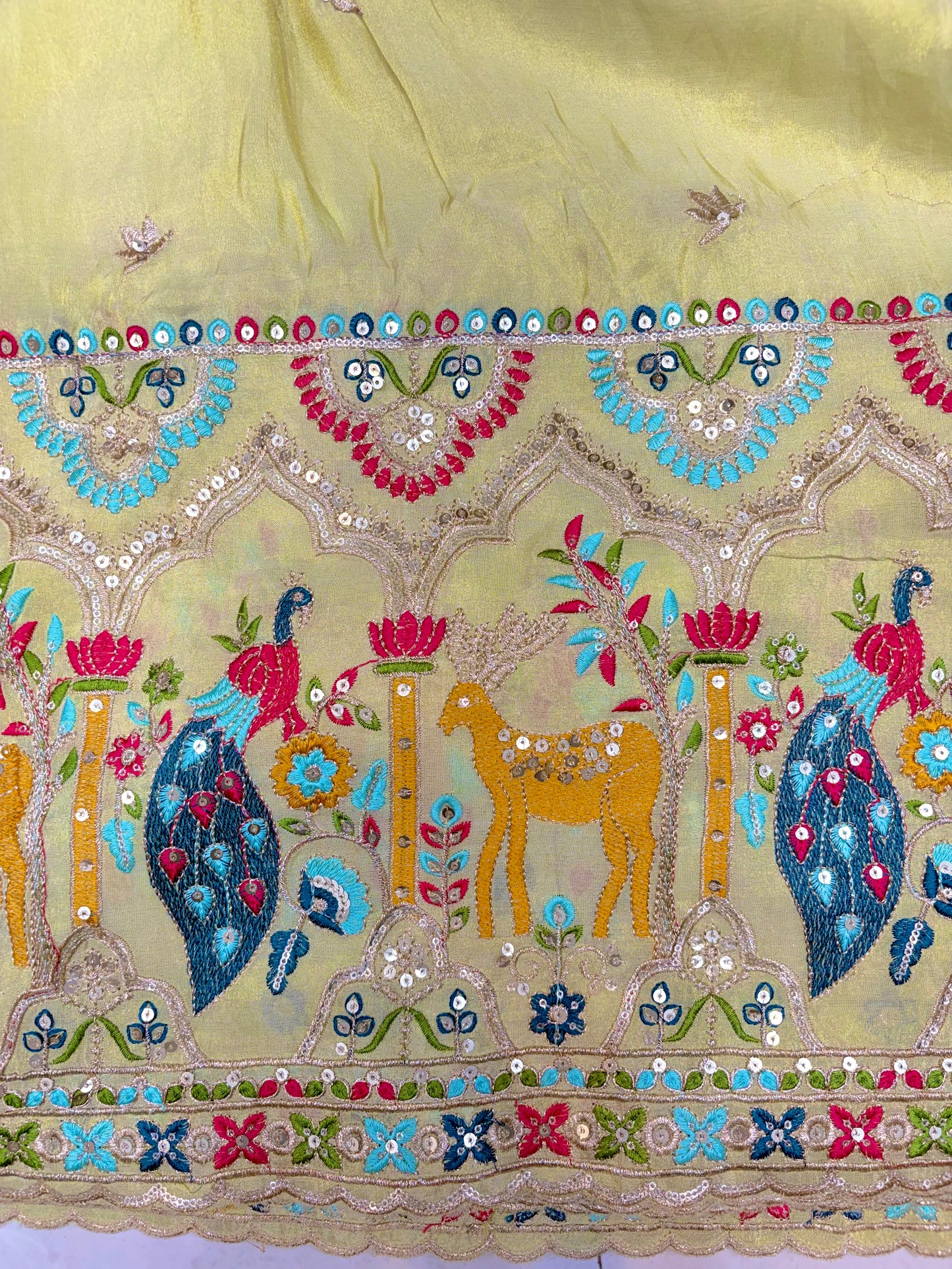 🥹💕Pure Tissue with 🦚 Embroidery 🪡 | 44 Inch Width