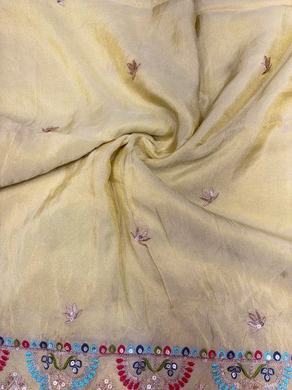 🥹💕Pure Tissue with 🦚 Embroidery 🪡 | 44 Inch Width