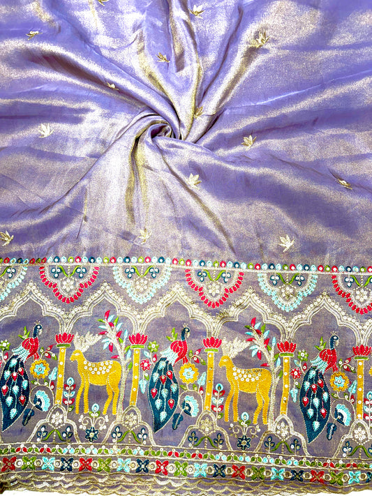 😍Luxury 🥰Pure tissue with beautiful peacock 🦚 embroidery 🪡 44inch width