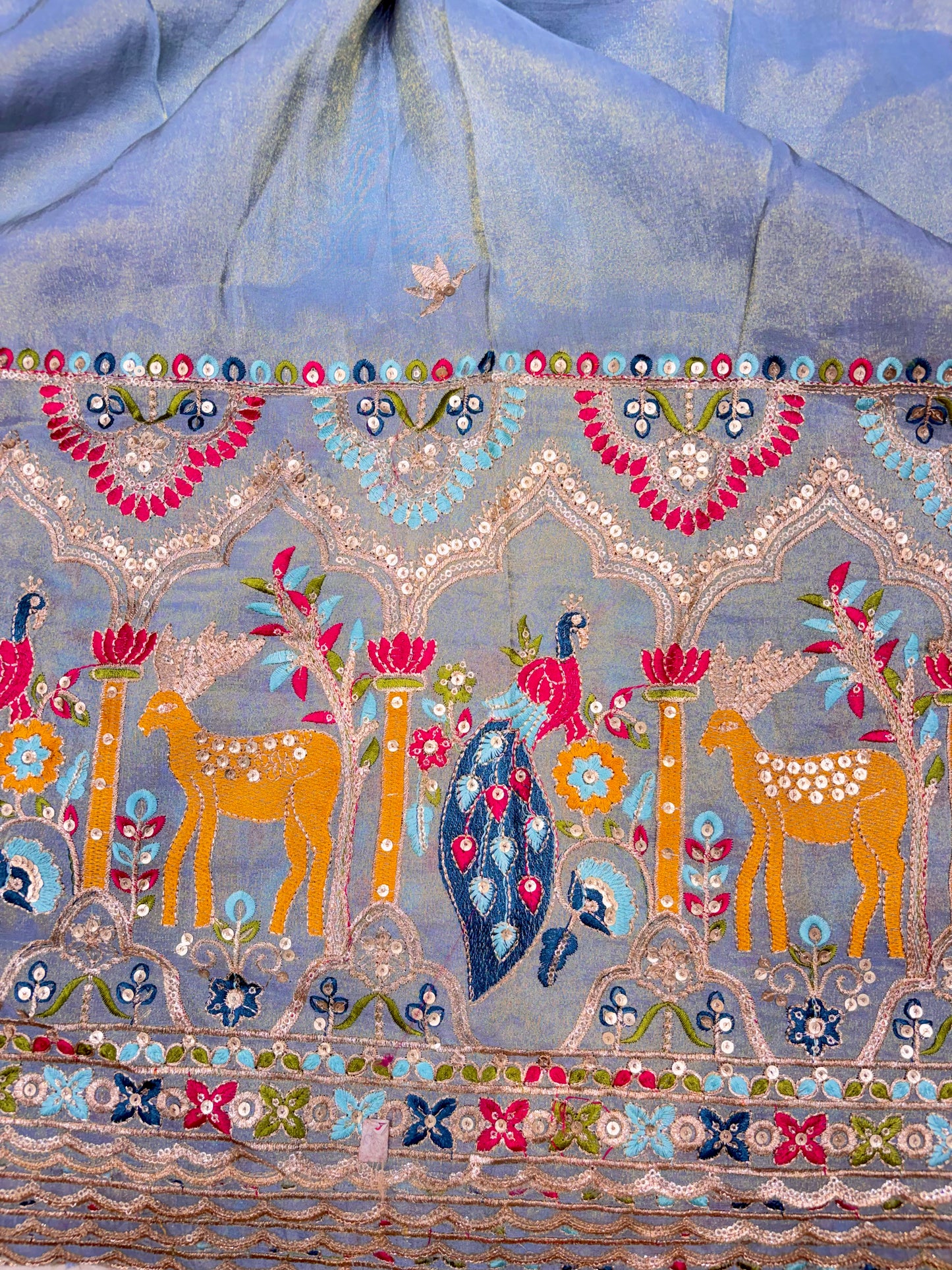 🥹💕Pure Tissue with 🦚 Embroidery 🪡 | 44 Inch Width