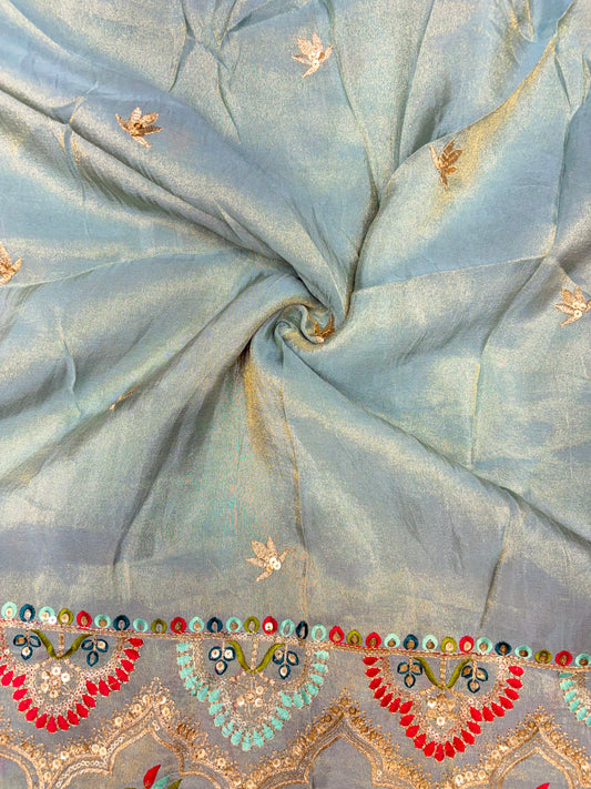 🥹💕Pure Tissue with 🦚 Embroidery 🪡 | 44 Inch Width