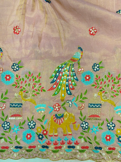 🥹💕Pure Tissue with 🦚 Embroidery 🪡 | 44 Inch Width