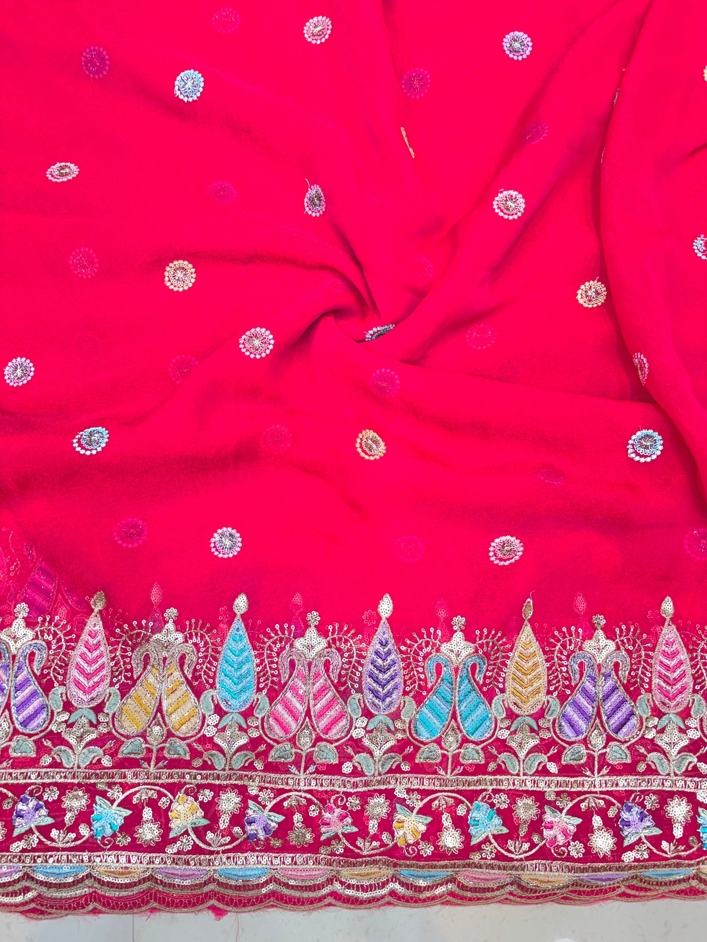 😍Exclusive Space Silk with Multi Colour Embroidery 44 inch width 🪡🧵