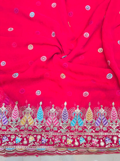 😍Exclusive Space Silk with Multi Colour Embroidery 44 inch width 🪡🧵