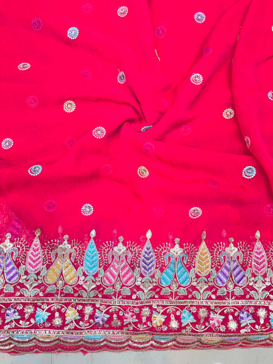 😍Exclusive Space Silk with Multi Colour Embroidery 44 inch width 🪡🧵