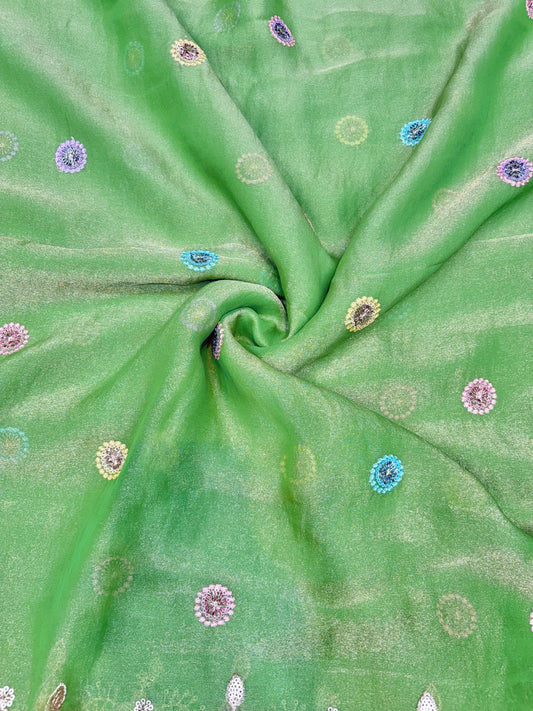 😍Exclusive Space Silk with Multi Colour Embroidery 44 inch width 🪡🧵