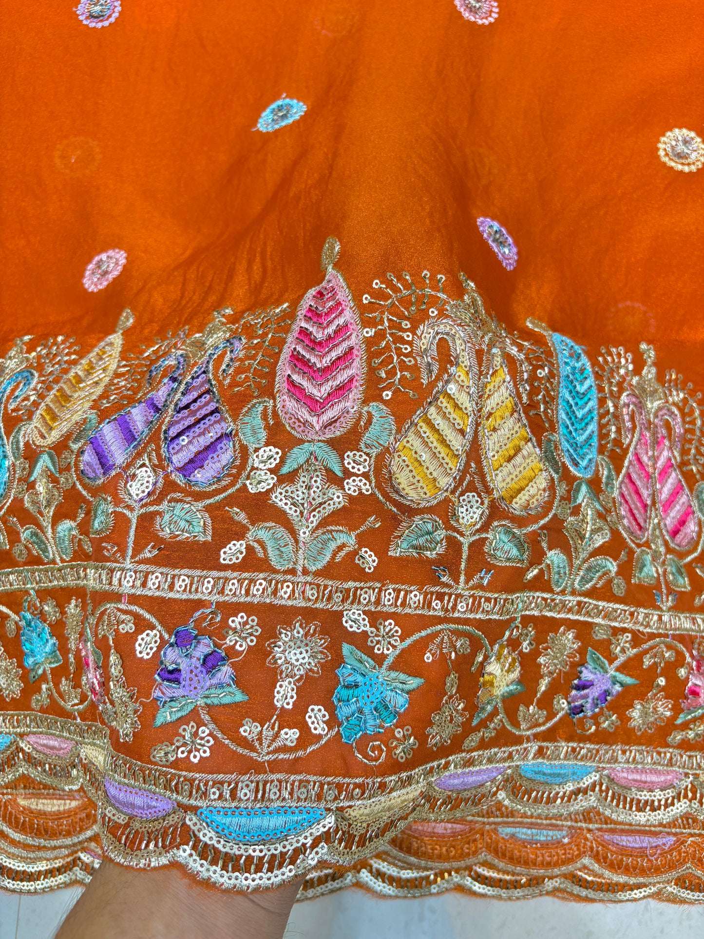 😍Exclusive Space Silk with Multi Colour Embroidery 44 inch width 🪡🧵