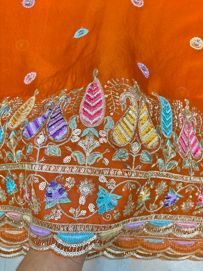 😍Exclusive Space Silk with Multi Colour Embroidery 44 inch width 🪡🧵