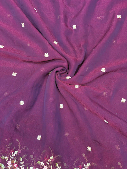 😍🥹Premium Space Silk with Beautiful Multi Colour Embroidery 44-45 inch width 🥻👗