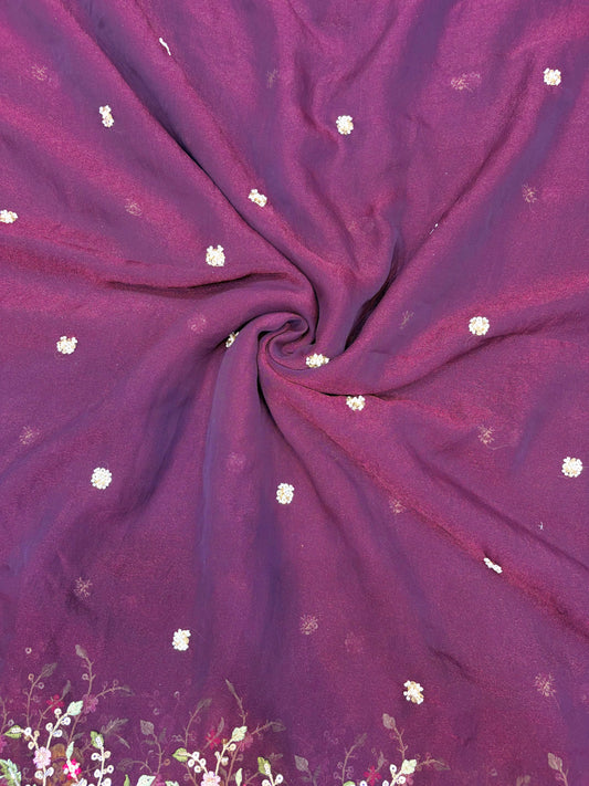 😍🥹Premium Space Silk with Beautiful Multi Colour Embroidery 44-45 inch width 🥻👗