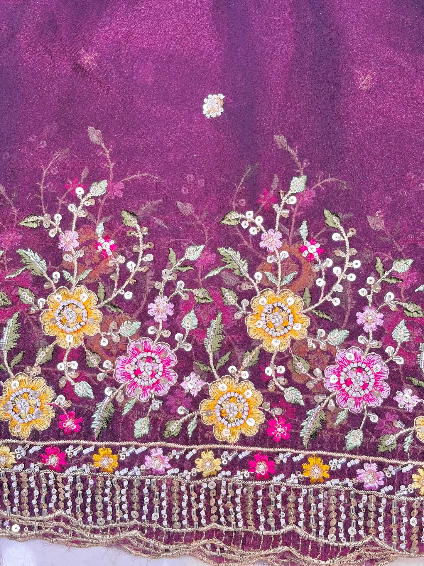 😍🥹Premium Space Silk with Beautiful Multi Colour Embroidery 44-45 inch width 🥻👗