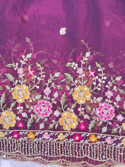 😍🥹Premium Space Silk with Beautiful Multi Colour Embroidery 44-45 inch width 🥻👗