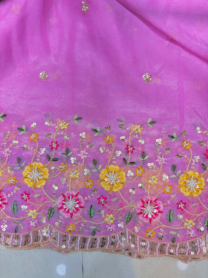 😍🥹Premium Space Silk with Beautiful Multi Colour Embroidery 44-45 inch width 🥻👗