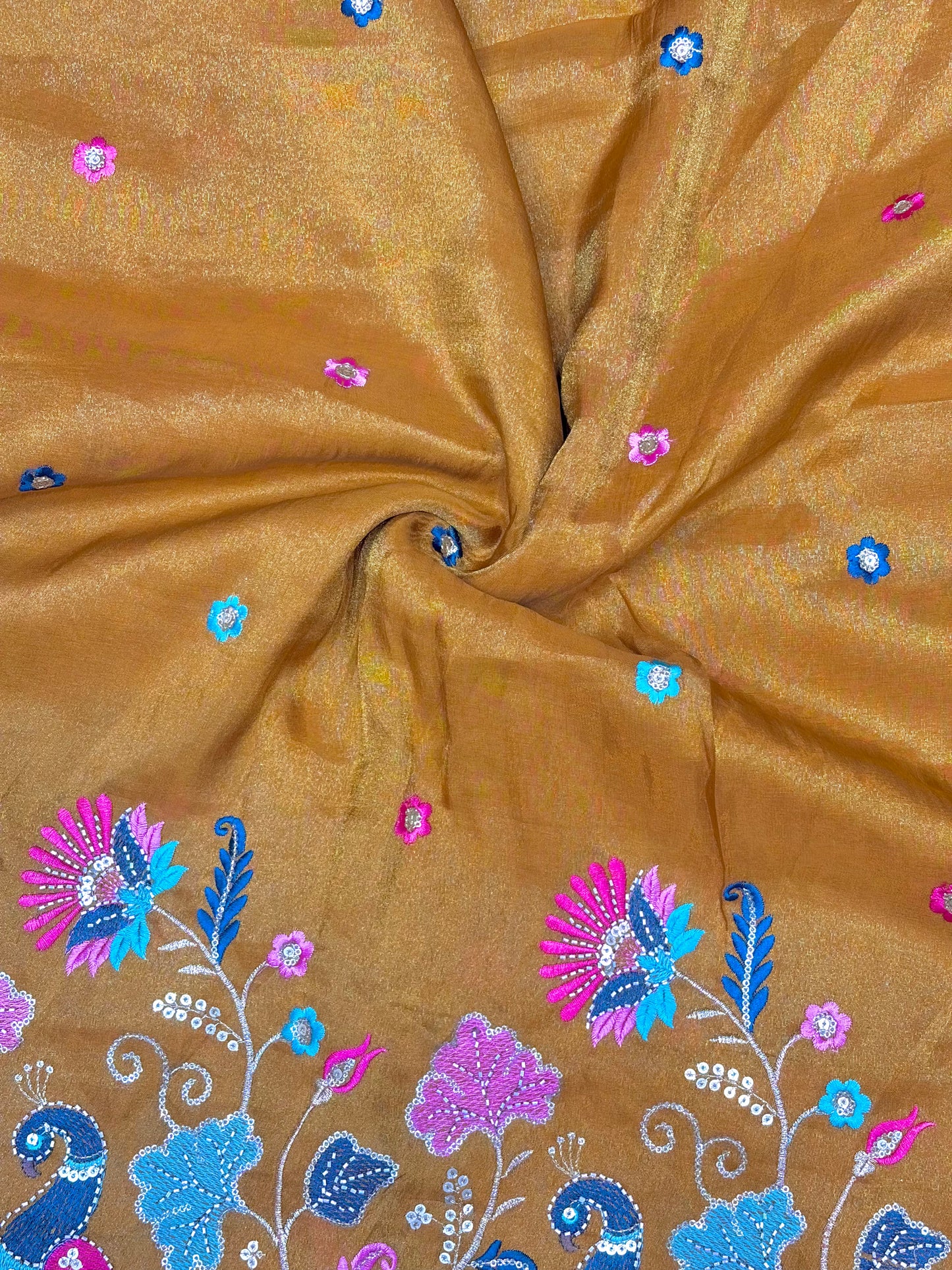 🥹💕Pure Tissue with 🦚 Embroidery 🪡 | 44 Inch Width