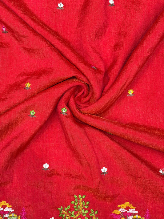 🥰Vichetra Silk 🪡🧵 Embroidery 💃 with Lady 🥹 Design | 44 Inch Width