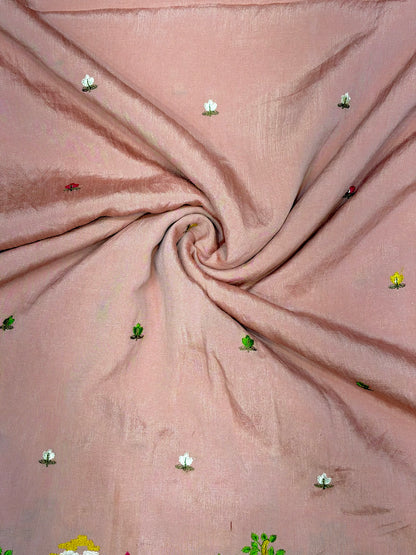 😍🥹Premium Space Silk with Beautiful Multi Colour Embroidery 44-45 inch width 🥻👗